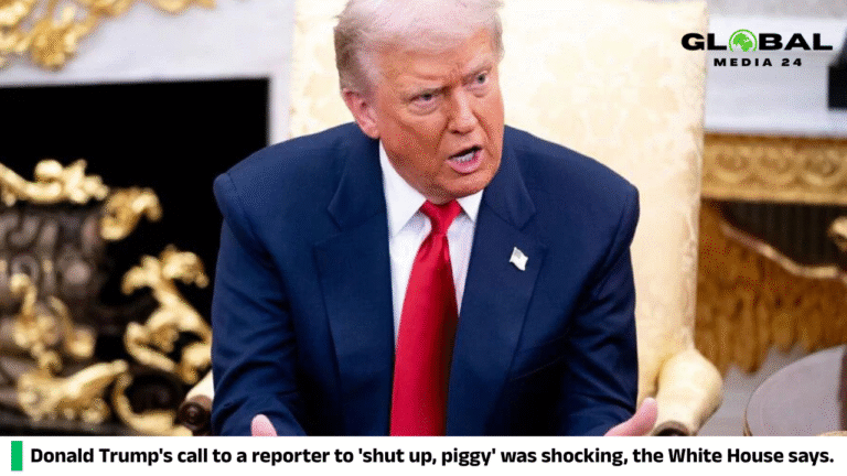 Donald Trump's call to a reporter to 'shut up, piggy' was shocking, the White House says. (1)