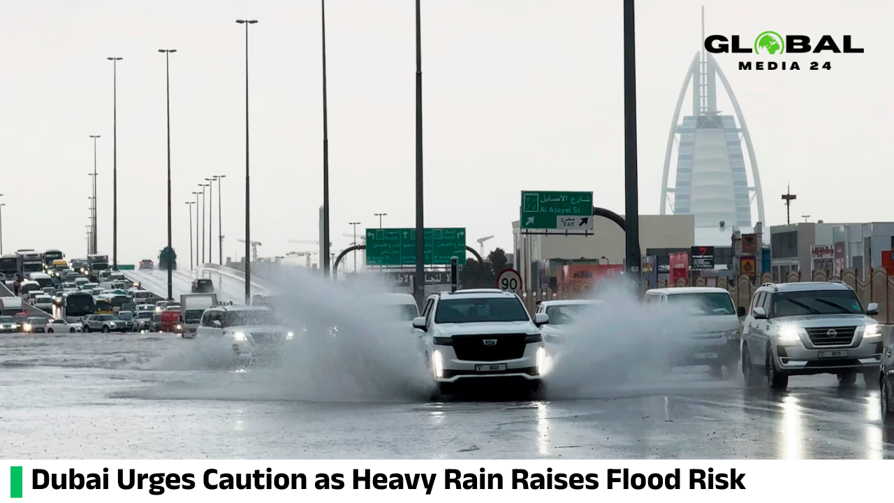 Heavy rain in Dubai leads officials to caution residents against going out due to flood risks