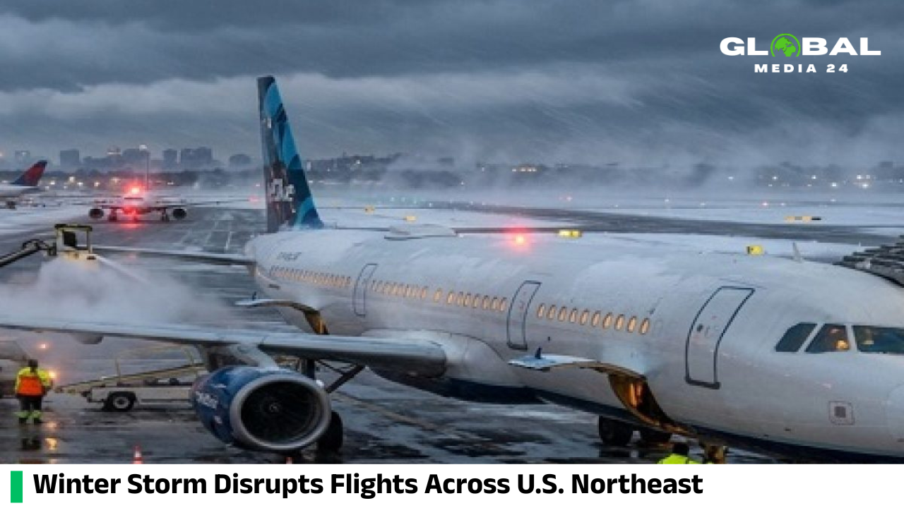 Winter storms in the northeastern United States triggered widespread flight delays and cancellations, affecting thousands of travelers