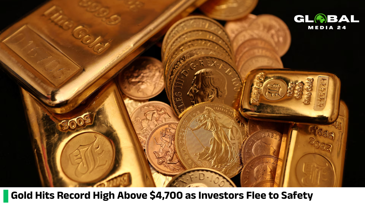 Gold hits an all-time high above $4,700/oz, driven by a strong flight to safety