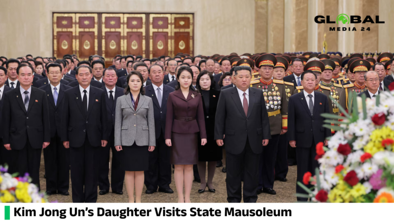 North Korean leader Kim Jong Un’s daughter appeared publicly during a visit to the state mausoleum