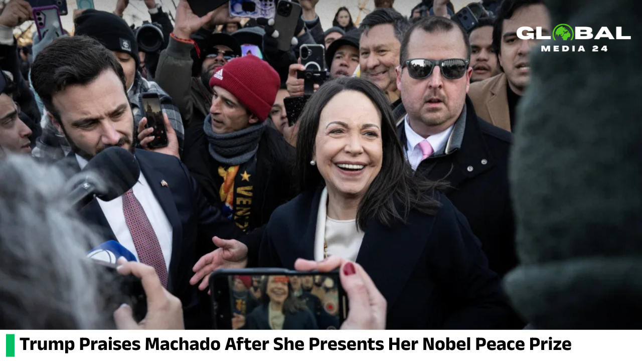 Trump Calls It a ‘Wonderful Gesture’ After Machado Presents Her Nobel Peace Prize