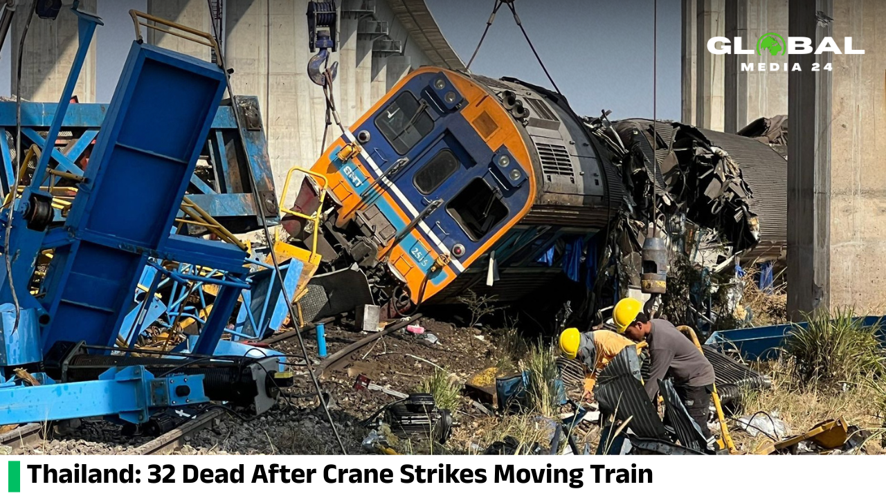 Thailand Reports 32 Deaths After Crane Hits Train