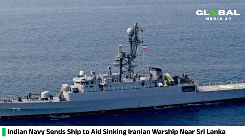 Indian Navy dispatched a vessel to assist an Iranian warship that was sinking near Sri Lanka