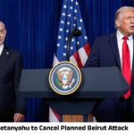 US President Donald Trump and Israeli Prime Minister Benjamin Netanyahu during diplomatic discussions as tensions rise over a planned Beirut strike that was later called off.