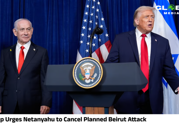 US President Donald Trump and Israeli Prime Minister Benjamin Netanyahu during diplomatic discussions as tensions rise over a planned Beirut strike that was later called off.